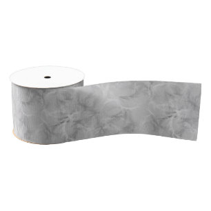 Marble swirl print - zacht grijs grosgrain lint