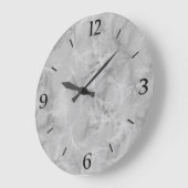Marble swirl print - zacht grijs grote klok (Hoek)