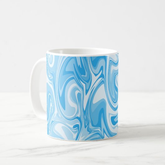 Marble Swirl Texture - Blue Tones Koffiemok (Voorkant links)