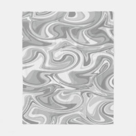Marble Swirl Texture - Silver Tones Fleece Deken