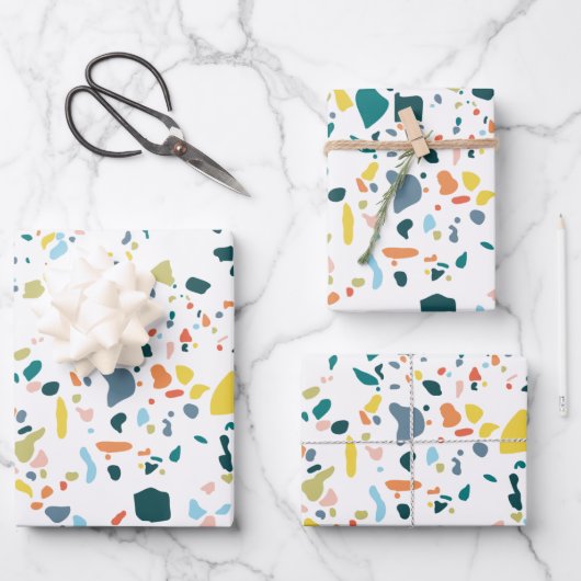 Marble Terazzo Pattern Inpakpapier Vel (Voorkant)
