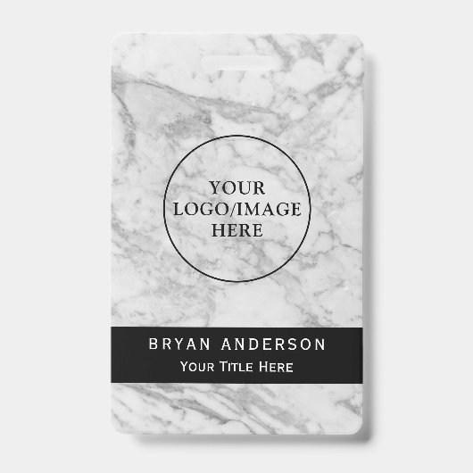 Marble Texture Company Custom Name Badge (Voorkant)