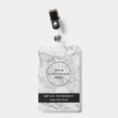 Marble Texture Company Nom personnalisé Badge (Avant avec clip)