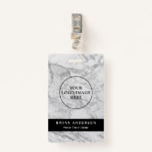 Marble Texture Company Nom personnalisé Badge (Devant avec clip)