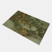 Marble Texture Olive Green Faux Gold Foil Deurmat (Schuin)