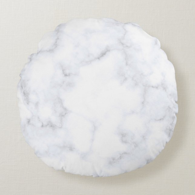 Marble texture white pattern rond kussen (Voorkant)