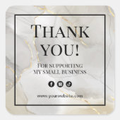 Marble Thank You Business Sticker (Devant)