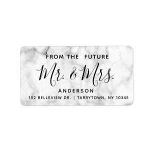 Marble The Future Mr en Mrs Custom Script Label