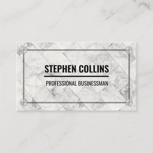 Marble Tiles | Metaalschroeven Visitekaartje (Voorkant)
