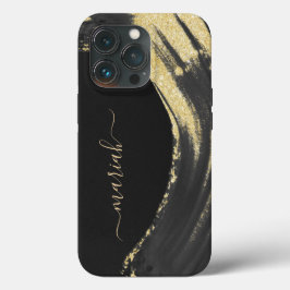 Marble Trendy Elegant Gold Glitter Geode iPhone 13 Pro Hoesje