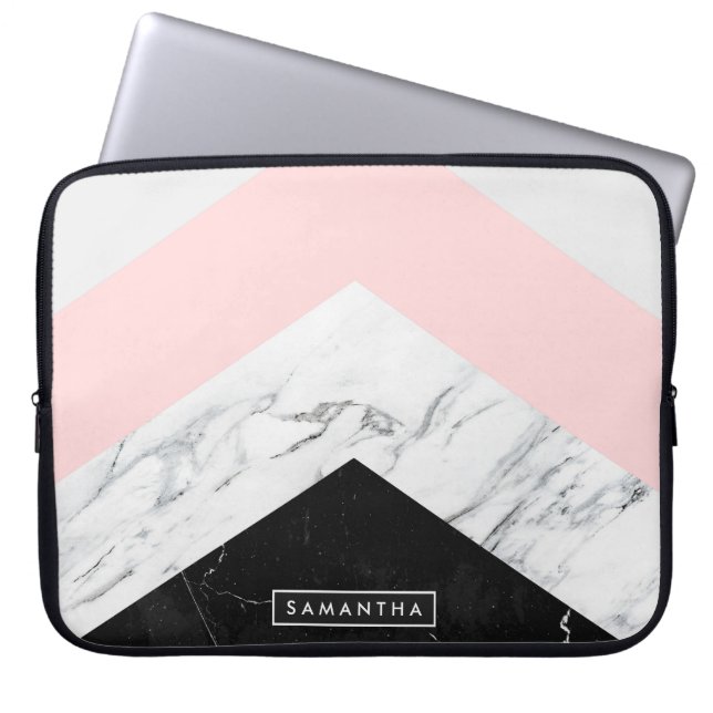 Marble Triangles Laptop Sleeve (Voorkant)