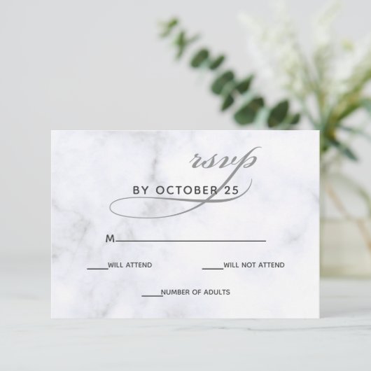 Marble Wedding Invitations rsvp (Staand voorkant)