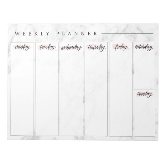 Marble Weekly Planner-laptop Notitieblok (Voorkant)