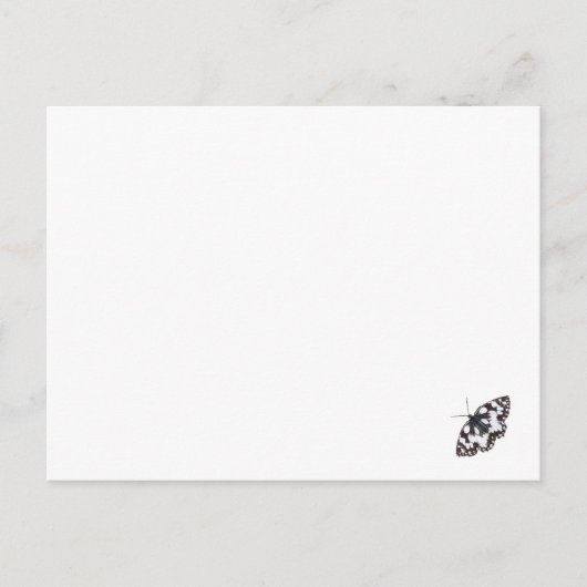 Marble White Butterfly Card Briefkaart (Voorkant)