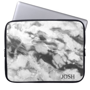 Marble White en Grey Design Laptop Sleeve