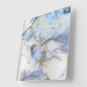 Marble White Gray Saphire Blue Graphite Carrara Vierkante Klok (Hoek)