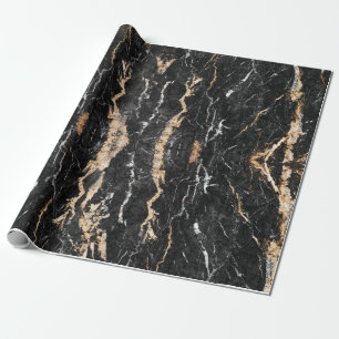 Marble wrapting paper, Black Gold marble gift wrap Cadeaupapier