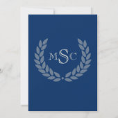 Marble Wreath Monogram Classic College Graduing Kaart (Achterkant)