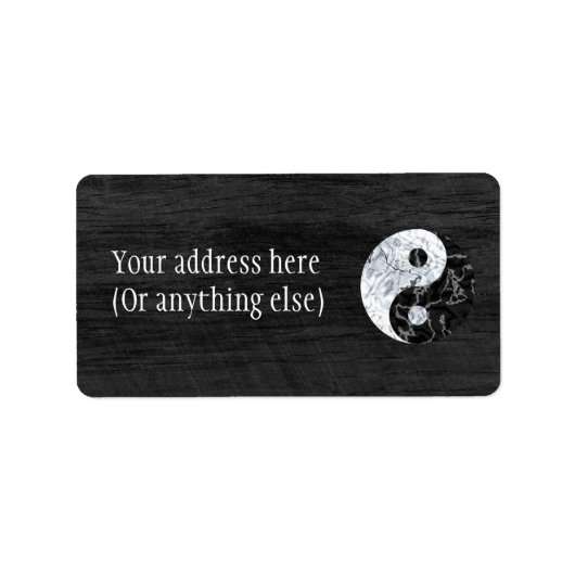 Marble Yin Yang Symbol Etiket (Voorkant)