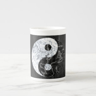 Marble Yin Yang Symbol Porselein Kop