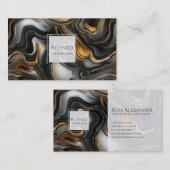 Marbled Black Agate Business Card Visitekaartje (Voorkant / Achterkant)