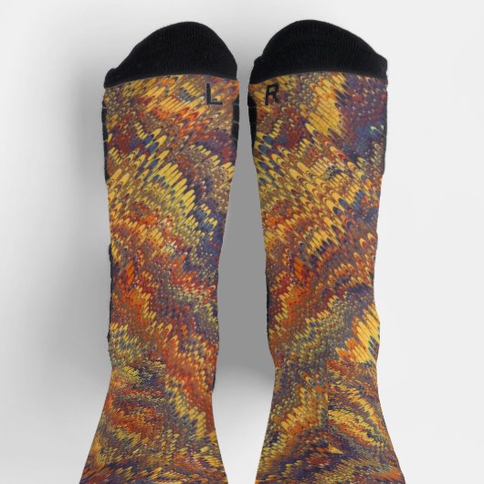 Marbled Book Endpaper Yellow Orange Blue Violet Sokken (Top)