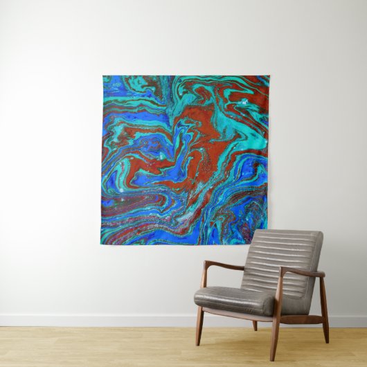 Marbled liquid unique patternabstract,acrylic,art, wandkleed (In Situ (horizontaal))