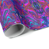 Marbled Magenta, Blue and Red Abstract Art Cadeaupapier (Rol Hoek)