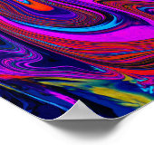 Marbled Magenta, Blue and Red Abstract Art Poster (Hoek)