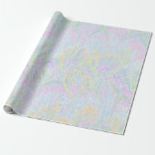 MARBLED PAPER,ABSTRACT PALE PINK 2 PEACOCK PATTERN CADEAUPAPIER (Uitgerold)