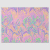 MARBLED PAPER,ABSTRACT PINK GREEN PEACOCK PATTERN TISSUEPAPIER (Voorkant)