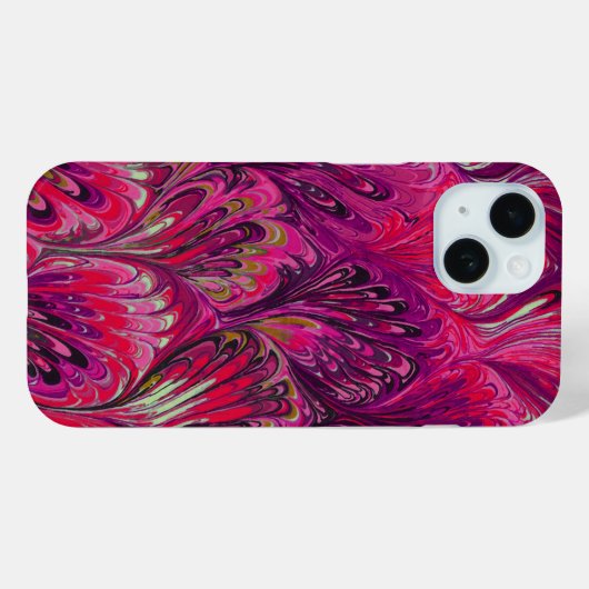 MARBLED PAPIER, ABSTRACTE PINKPLOKKEN PATROON, SWI Case-Mate iPhone CASE (Achterkant (horizontaal))