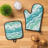 marbled sea foam : ovenwant & pannenlap set (Top down)