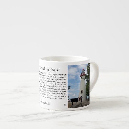 Marblehead Lighthouse geschiedenis espresso mok (Voorkant rechts)