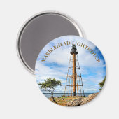 Marblehead Lighthouse, Massachusetts Round Magnet Magneet (Voorkant / Achterkant)