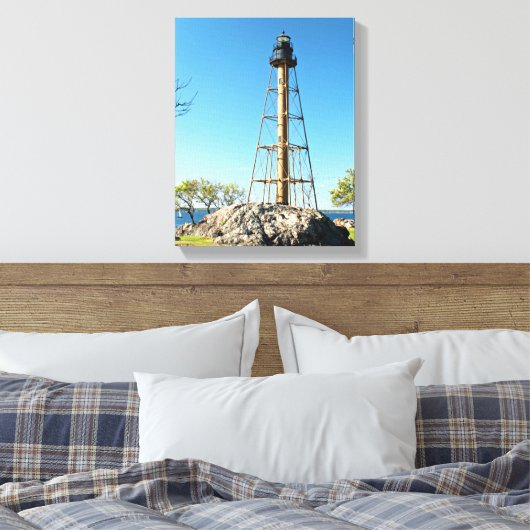 Marblehead Lighthouse Massachusetts Wrapped Canvas (Insitu (Slaapkamer))