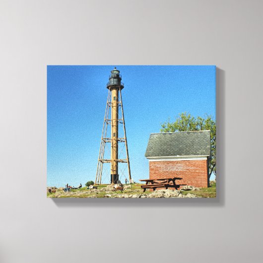 Marblehead Lighthouse Massachusetts Wrapped Canvas Afdruk (Voorkant)