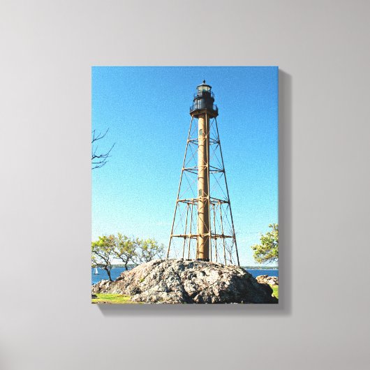 Marblehead Lighthouse Massachusetts Wrapped Canvas Afdruk (Voorkant)
