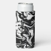 Marbleized Black en White Modern Abstract kunstwer (Seltzer Achterkant)