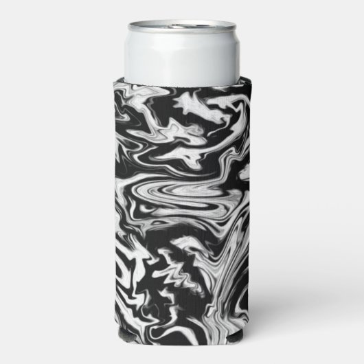 Marbleized Black en White Modern Abstract kunstwer (Seltzer Voorkant)
