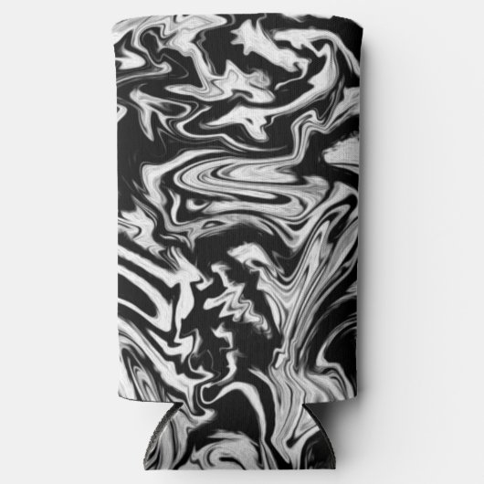 Marbleized Black en White Modern Abstract kunstwer (Voorkant)