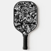 Marbleized Black en White Modern Abstract kunstwer Pickleball Paddle (Achterkant)