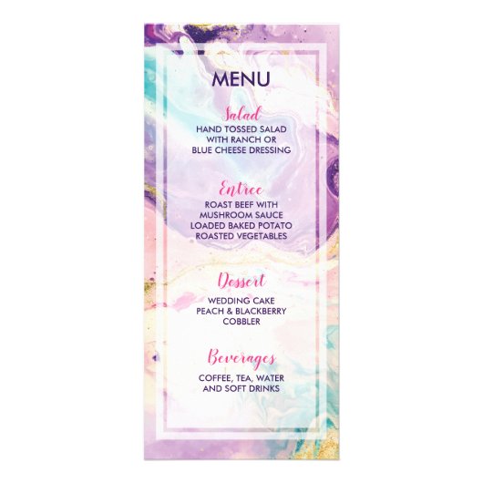 Marbleous Dream Wedding Menu (Voorkant)