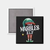 Marbles Elf Christmas Group Xmas Pajama Party Magneet (Voorkant / Achterkant)