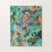 Marbling Art March oranje turquoise roze - Legpuzzel (Verticaal)