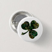 Marbling Black Shamrock Ronde Button 3,2 Cm (Voorkant /achterkant)