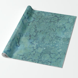 Marbling Turquoise en Navy Cadeaupapier
