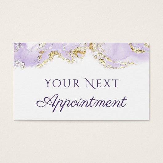 marbrage lavande carte de rendez-vous (Devant)