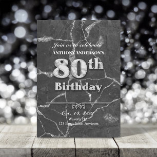 Marbre 80e anniversaire de fête Invitation