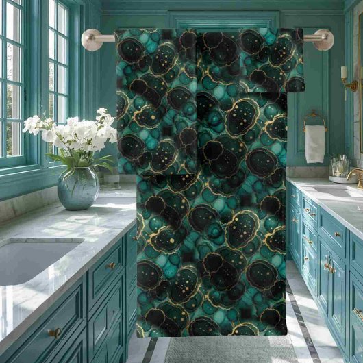 Marbre à l'encre d'alcool Turquoise Bleu sarcelle
